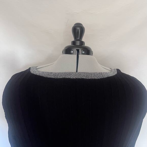 Rebel Wilson Angel Ribbed Sweater Sz 3X Preppy V-Neck Holiday Glitter Metallic - Picture 8 of 12